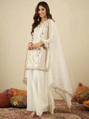 Women Ethnic Motifs Embroidered Kurta with Palazzo & Dupatta