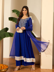 Women Ethnic Motifs Yoke Design A-Line Kurta with Trousers & Dupatta