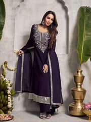 Malaika Arora Women Ethnic Motifs Printed A-Line Kurta with Palazzo & Dupatta