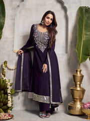 Malaika Arora Women Ethnic Motifs Printed A-Line Kurta with Palazzo & Dupatta