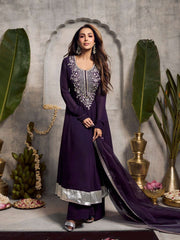 Malaika Arora Women Ethnic Motifs Printed A-Line Kurta with Palazzo & Dupatta