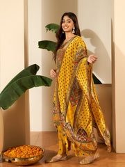 Women Ethnic Motifs Printed Kurta with Palazzos & Dupatta
