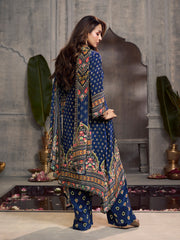 Malaika Arora Ethnic Motifs Printed Beads and Stones Silk Crepe Kurta With Palazzos & Dupatta