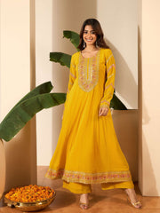 Women Ethnic Motifs Embroidered Tiered Sequinned Kurta with Trousers & With Dupatta