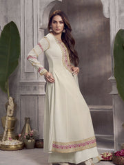 Women Floral Embroidered Anarkali Kurta with Palazzo & Dupatta