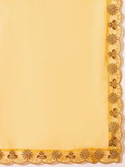 Women Crushed Oraganza Silk Embroidered Kurta Set with Dupatta