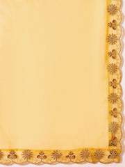 Women Crushed Oraganza Silk Embroidered Kurta Set with Dupatta