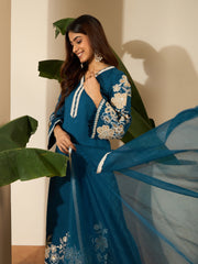 Women Floral Embroidered Kurta with Trousers & Dupatta