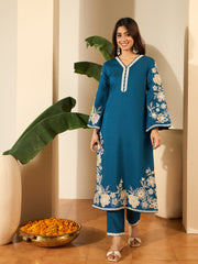 Women Floral Embroidered Kurta with Trousers & Dupatta