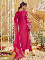 Women Floral Embroidered Thread Work Kurta With Trousers & Dupatta