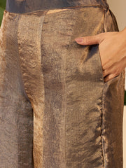 Women Floral Zari Embroidered Yoke Design Kurta Set with Dupatta