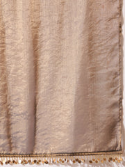 Women Floral Zari Embroidered Yoke Design Kurta Set with Dupatta