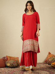 Women Ethnic Motifs Embroidered Kurta with Palazzo & Dupatta