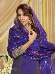 Malaika Arora Women Floral Embroidered Regular Kurta with Palazzos & With Dupatta