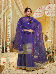 Malaika Arora Women Floral Embroidered Regular Kurta with Palazzos & With Dupatta