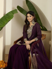 Women Ethnic Motifs Embroidered Regular Kurta with Sharara & With Dupatta