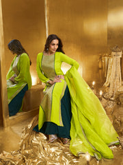 Women Geometric Embroidered Kurta with Palazzo & Dupatta