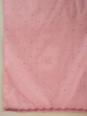 Floral Embroidered Sequinned Organza Kurta With Trousers & Dupatta