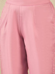 Floral Embroidered Sequinned Organza Kurta With Trousers & Dupatta