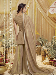 Women Floral Embroidered Regular Thread Work Kurta with Palazzos & With Dupatta
