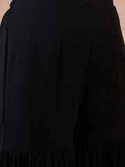 Ethnic Motifs Embroidered Straight Sequinned Kurta With Sharara & Dupatta