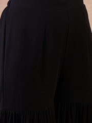 Ethnic Motifs Embroidered Straight Sequinned Kurta With Sharara & Dupatta