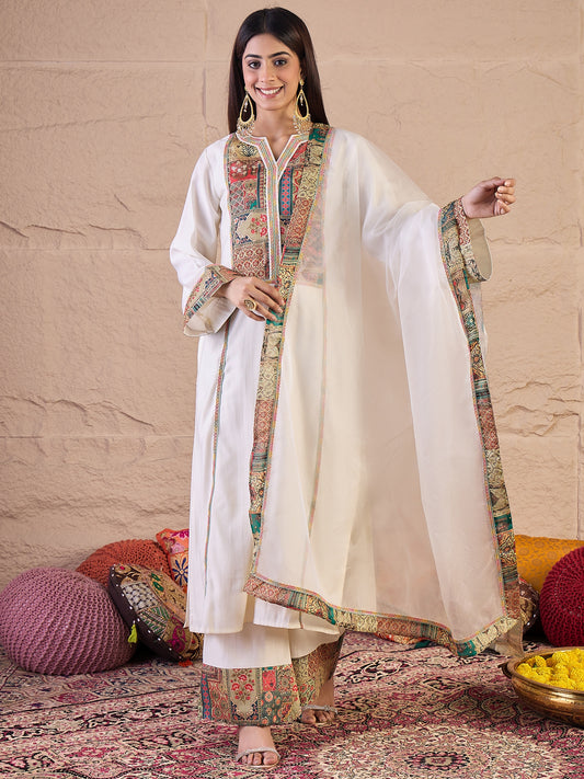 Women Ethnic Motifs Printed Kurta with Palazzo & Dupatta