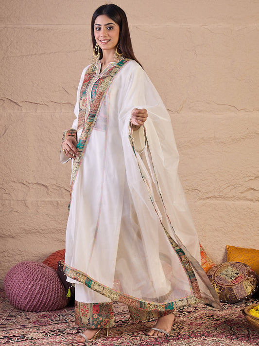 Women Ethnic Motifs Printed Kurta with Palazzo & Dupatta