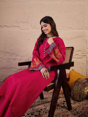 Women Ethnic Motifs Embroidered Regular Thread Work Kurta with Palazzos