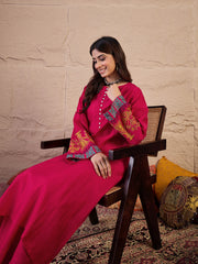 Women Ethnic Motifs Embroidered Regular Thread Work Kurta with Palazzos