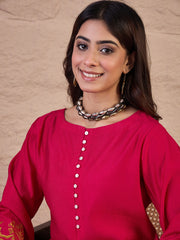 Women Ethnic Motifs Embroidered Regular Thread Work Kurta with Palazzos