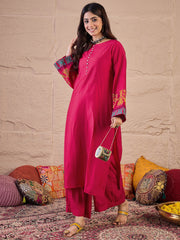Women Ethnic Motifs Embroidered Regular Thread Work Kurta with Palazzos