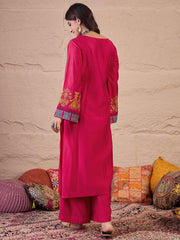 Women Ethnic Motifs Embroidered Regular Thread Work Kurta with Palazzos