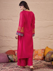 Women Ethnic Motifs Embroidered Regular Thread Work Kurta with Palazzos