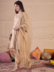 Women Floral Embroidered Sequinned Kurta with Trousers & Dupatta