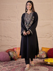 Ethnic Motifs Embroidered Thread Work Kurta With Trousers & Dupatta