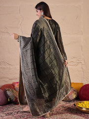 Woven Design Straight Zari Work Viscose Tissue Kurta with Trousers & Dupatta