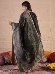 Woven Design Straight Zari Work Viscose Tissue Kurta with Trousers & Dupatta