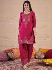 Women Floral Embroidered Kurta with Palazzos & Dupatta