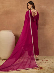 Women Ethnic Motifs Embroidered Regular Thread Work Kurta with Trousers & With Dupatta