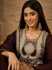 Women Ethnic Motifs Embroidered Regular Thread Work Kurta with Trouser & Dupatta