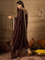 Women Ethnic Motifs Embroidered Regular Thread Work Kurta with Trouser & Dupatta