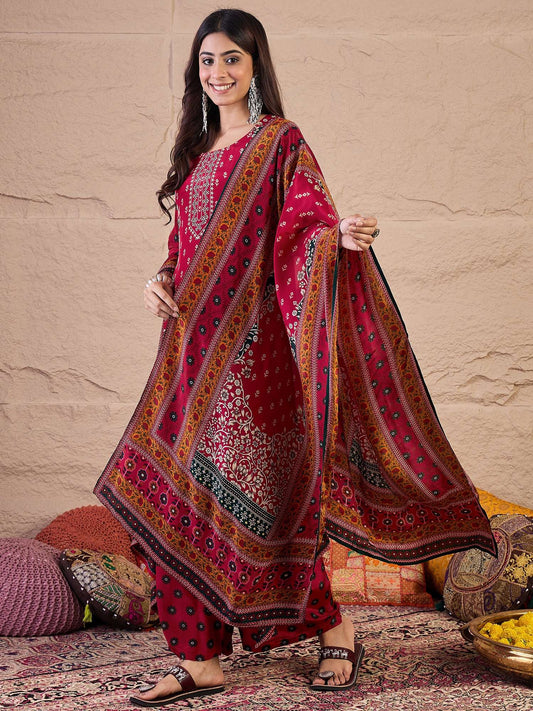Women Ethnic Motifs Printed Kurta with Trousers & Dupatta