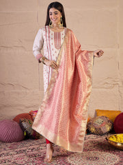 Women Ethnic Motifs Embroidered Kurta with Trouser & Dupatta