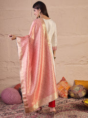 Women Ethnic Motifs Embroidered Kurta with Trouser & Dupatta