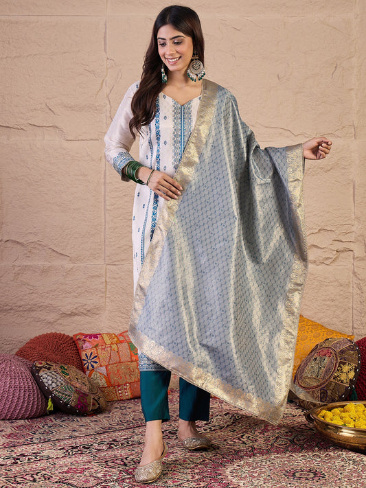 Women Ethnic Motifs Regular Kurta with Trousers & Dupatta