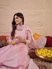 Women Ethnic Motifs Printed A-Line Kurta with Trousers & Dupatta