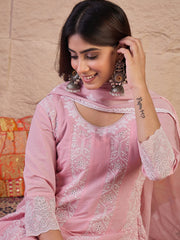 Women Ethnic Motifs Printed A-Line Kurta with Trousers & Dupatta