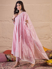 Women Ethnic Motifs Printed A-Line Kurta with Trousers & Dupatta