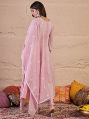 Women Ethnic Motifs Printed A-Line Kurta with Trousers & Dupatta